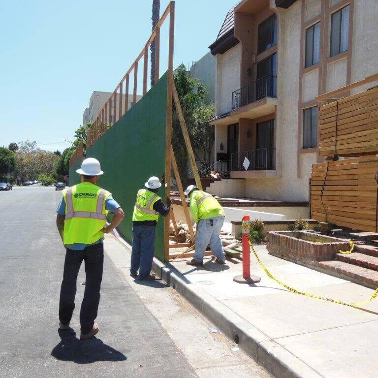 Erecting 16-foot Barricades